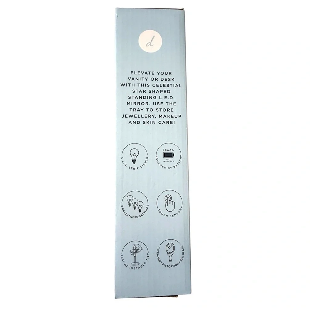 Danielle Creations LED Star Vanity Mirror with Accessory Tray Grey